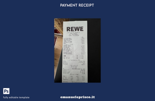modello di ricevuta di pagamento del gruppo Rewe in stile verificato